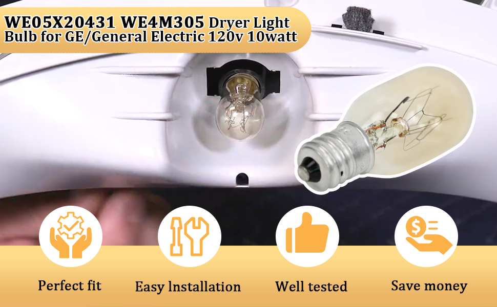 Amazon.com: WE4M305/WE05X20431 Dryer Light Bulbs 120V 15W Fits GE